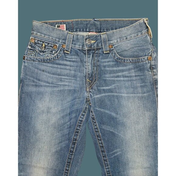 True Religion Ricky Flap Pockets Straight Leg Cotton Jeans Men 33 (30) USA Made - Picture 3 of 10